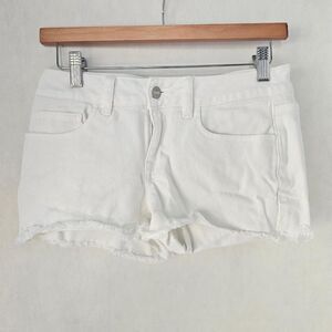 PINK Victoria’s Secret White Denim Cutoff Shorts Size 4 (28” Waist) Raw Hem